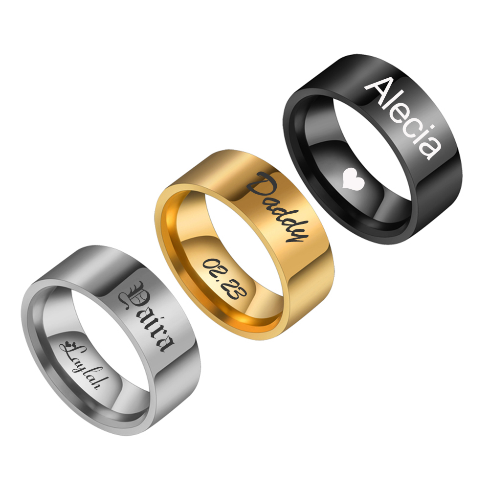 Coupling 8Mm - Personalized Engraved Name Date 8mm Punk