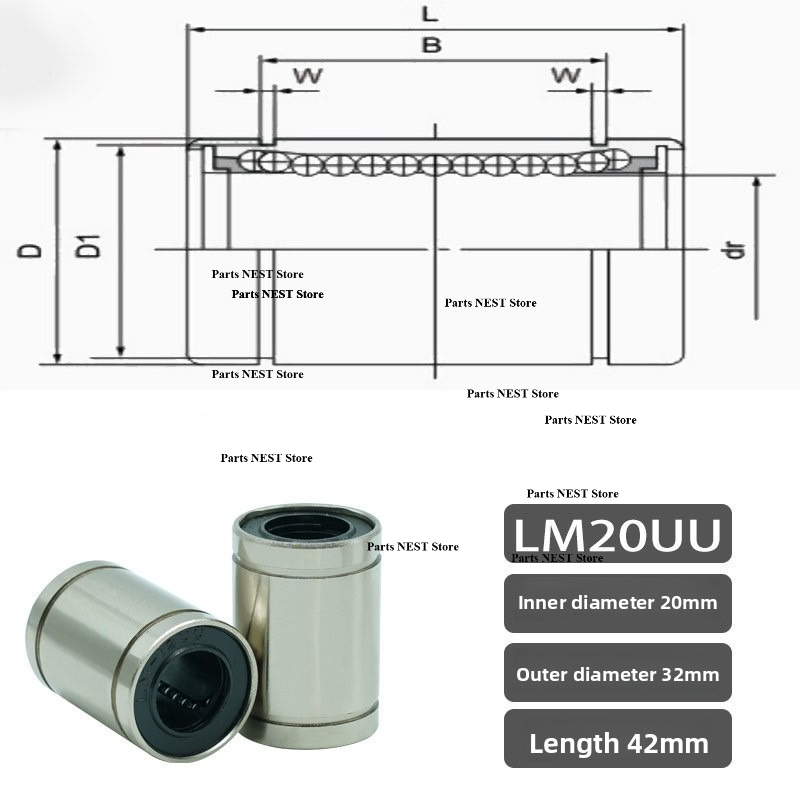 2/5PCS Linear Bushings CNC Lin - đánh giá và giá Lm8Uu Bearing