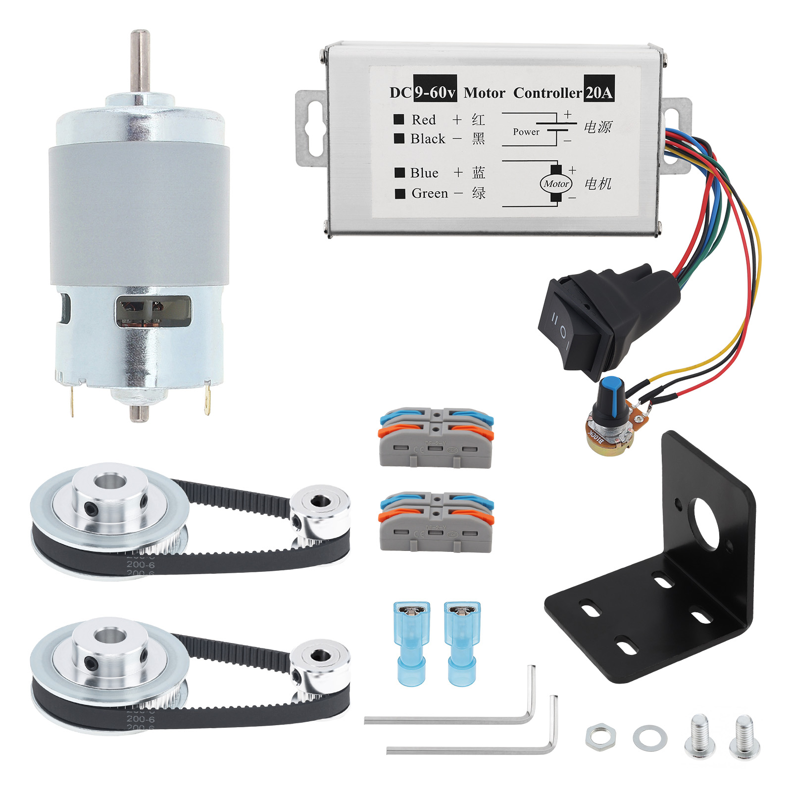 12V-24V 775 Electric DC Motor  - đánh giá và giá Gt2 Pulley