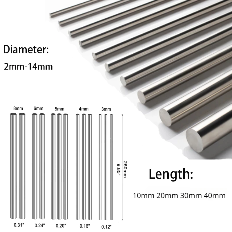 10/25Pc Stainles Steel Solid R - đánh giá và giá Linear Rod 8Mm