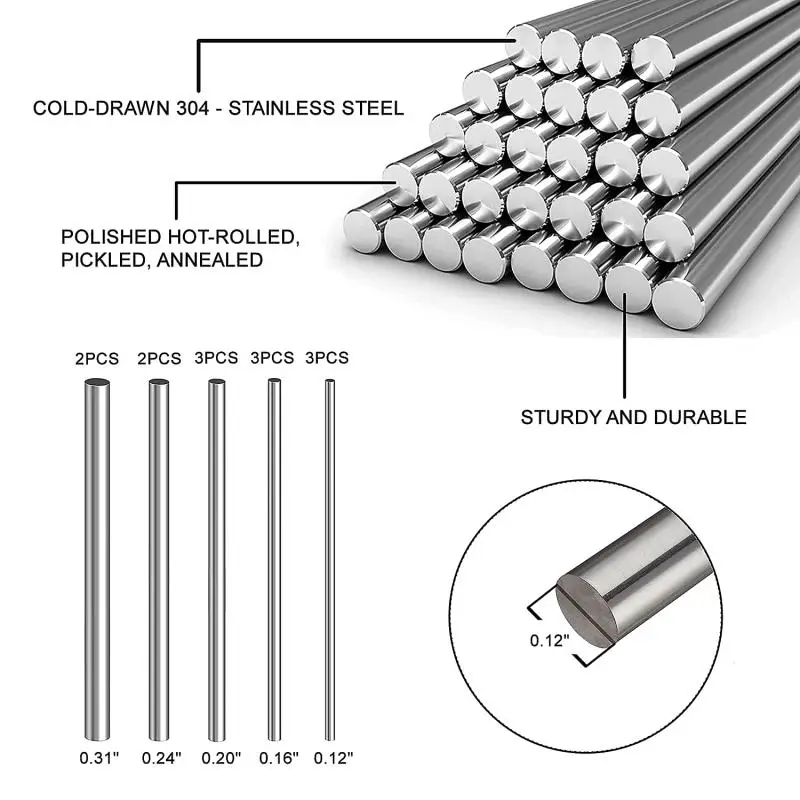 10/25Pc Stainles Steel Solid R - đánh giá và giá Linear Rod 8Mm