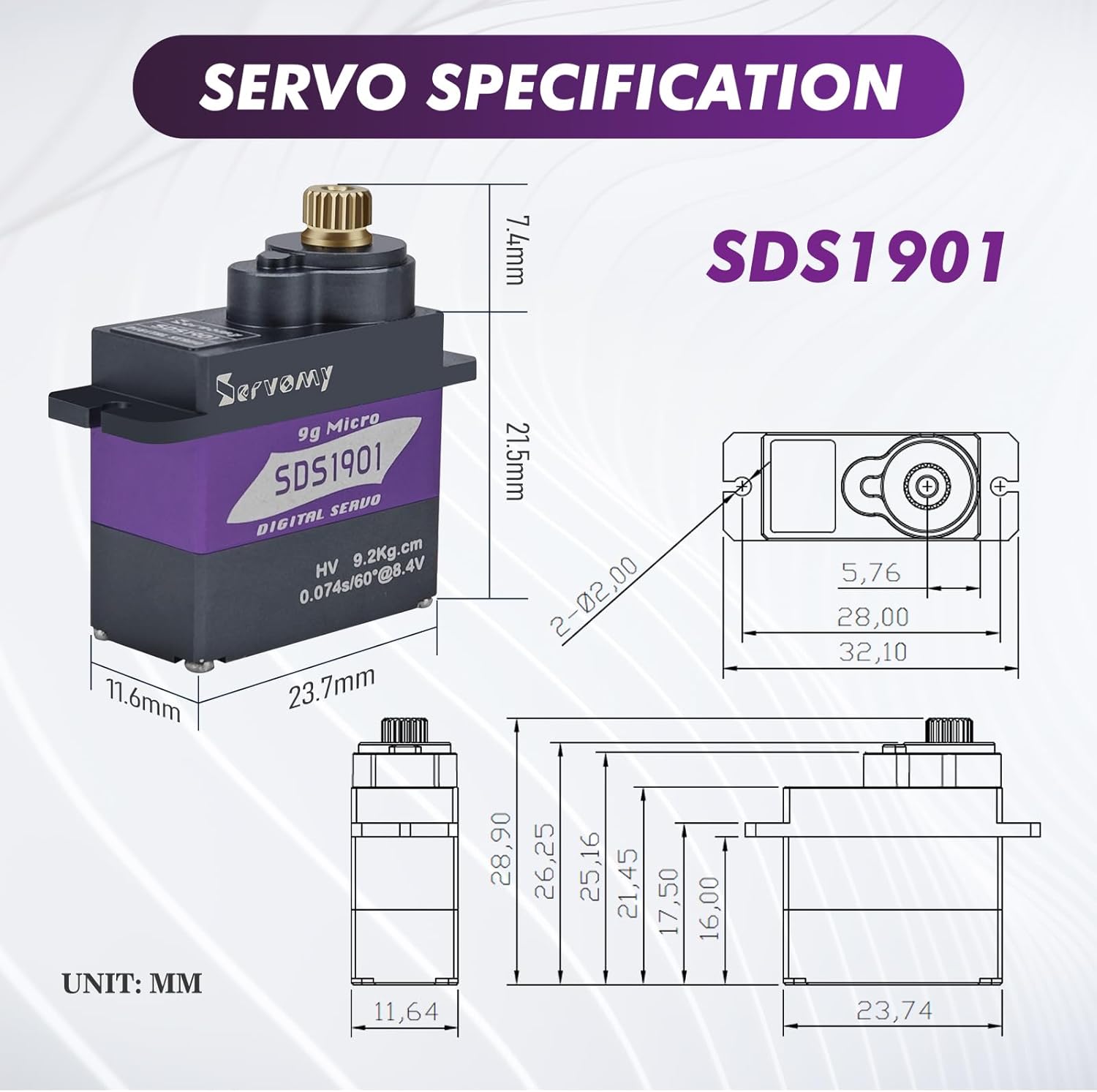 SERVOMY-SDS1901 Digital 9G Mic - đánh giá và giá Servo 9G