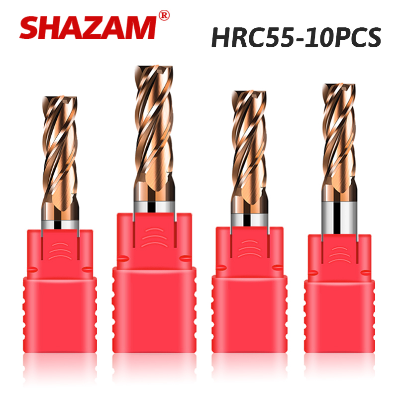 SHAZAM HRC55 4-Flute Flat End  - đánh giá và giá End Mill Set