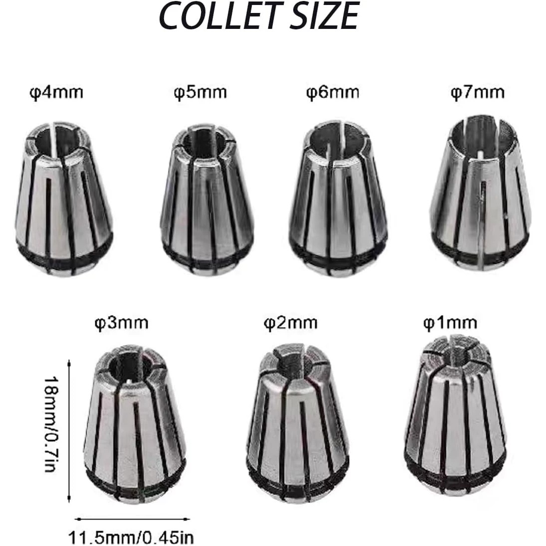 8-piece ER11A 1-7mm spring chu - đánh giá và giá End Mill Set