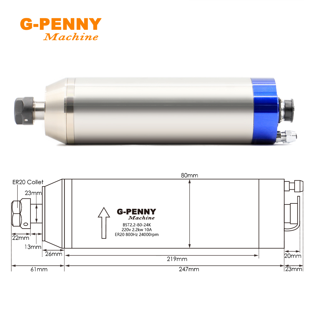 G-Penny 2.2KW Water Cooled Spi - đánh giá và giá Water Cooled Spindle